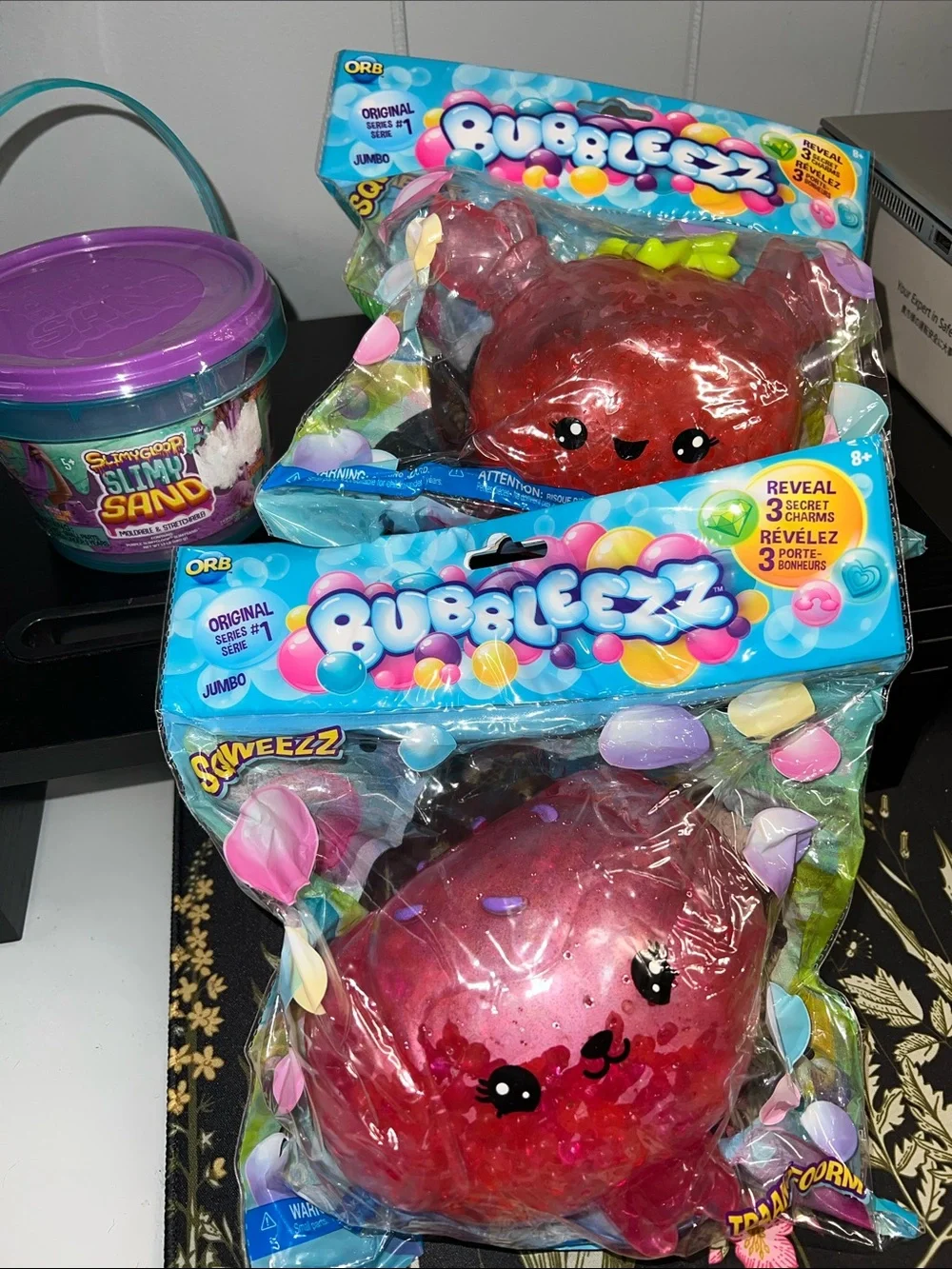 Brand new, never opened 2 Jumbo pack Bubbleezz and Slimysand